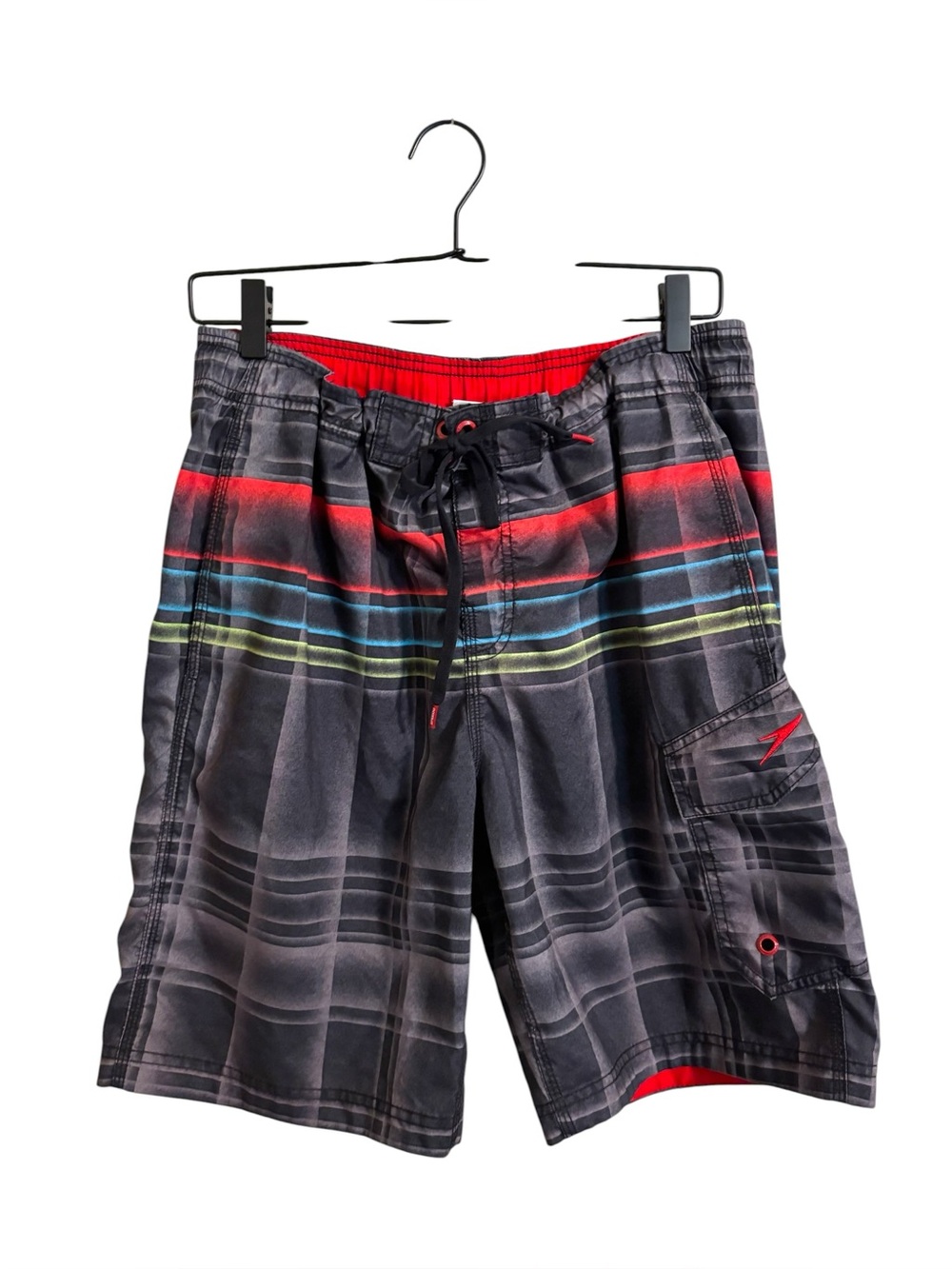 Speedo Striped Black Board Shorts Men’s Small
